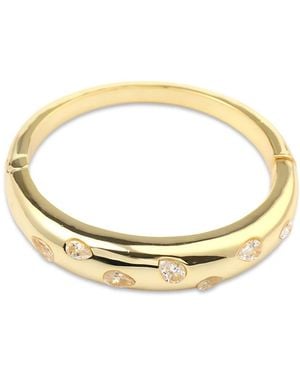 Aqua Chromosphere Scattered Stone Bangle Bracelet - Metallic