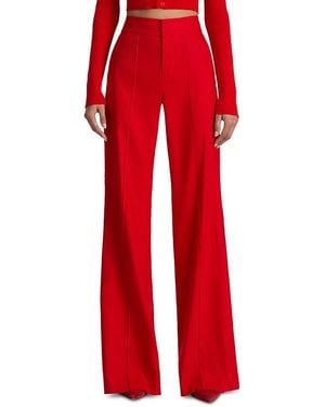 Alice + Olivia Dylan High Waisted Wide Leg Pants - Red