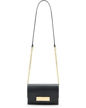 AllSaints Etta Small Leather Clutch Bag - White