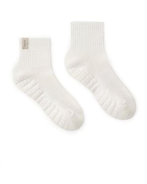 Fraise Quarter Crew Grip Sock - White