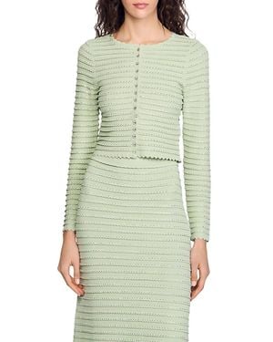 Sandro Rhinestone Cardigan - Green