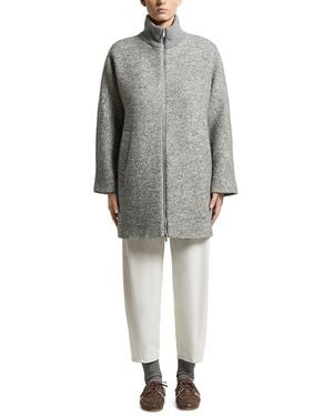Peserico Wool & Alpaca Blend Boucle Micro Sequin Jacket - Gray