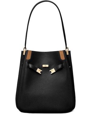 Tory Burch Lee Radziwell Leather Bucket Bag - Black