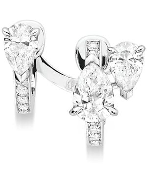 Repossi 18K Serti Sur Vide Diamond Pear & Round Ear Cuff - White