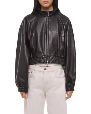 Helmut Lang Bond Leather Bomber Jacket - Black