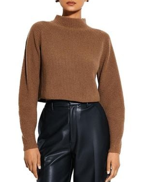 LAPOINTE Cashmere Silk Cropped Raglan Sweater - Black