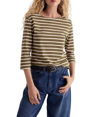 Seasalt Cornwall Sailor Boat Neck 3/4 Sleeve T-Shirt - Black