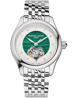 Frederique Constant Double Heartbeat Automatic Diamond Watch, 36Mm - Metallic