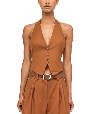 Ronny Kobo Lido Button Front Vest - Brown