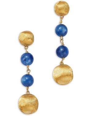 Marco Bicego 18K Africa Kyanite & Textured Bead Linear Drop Earrings - White
