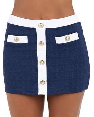 L'Agence 'Agence Coco Color Blocked Skirt Cover Up - Blue