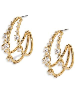 Nadri Everleigh Cubic Zirconia Split C Hoop Earrings - Metallic