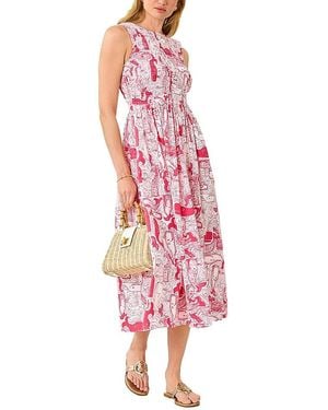 Lilly Pulitzer Daisey Smocked Midi Dress - Red
