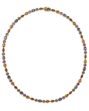 Bloomingdale's Fine Collection Sapphire Mixed Cut Collar Necklace, 18 - Metallic