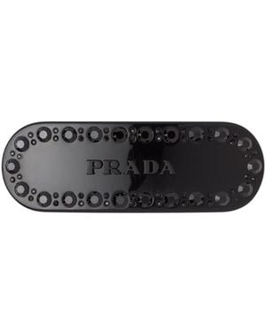 Prada Hair Clip With Crystals - Black