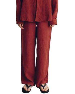 VIR VITA Delphine Linen Pant - Red