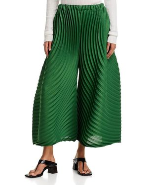 Issey Miyake Circle Pleats Pants - Green