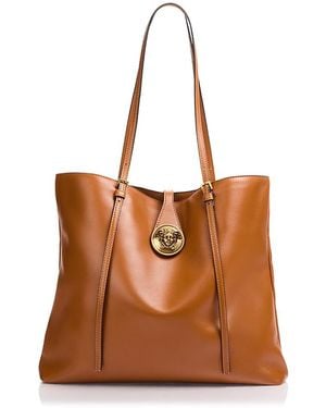 Versace Small Leather Tote Bag - Brown