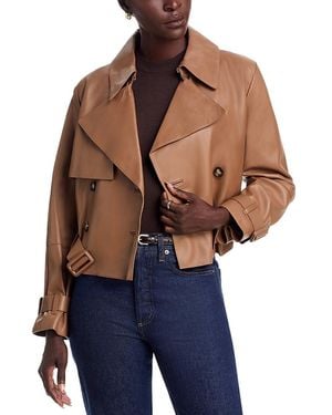 BOSS Satela Leather Jacket - Blue