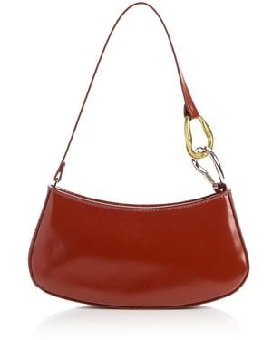 STAUD Ollie Leather Shoulder Bag - Red