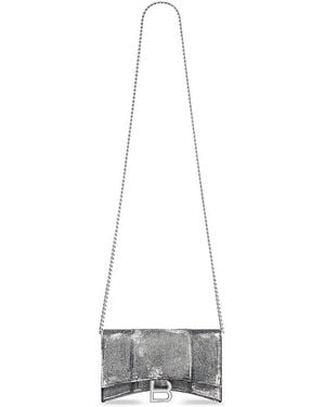 Balenciaga Hourglass Wallet On Chain - White