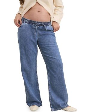 Hatch Collection The Drapey Denim Wide Leg Maternity Pant - Blue