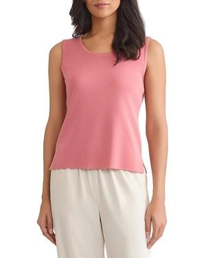 Misook Double Scoop Neck Knit Tank - Red