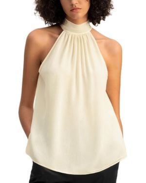 LILYSILK Silk Georgette Halter Neck Top - Natural