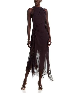 A.L.C. A. L.C. Renata Silk Lace Trim Midi Dress - Purple