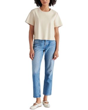 Steve Madden Ezra Faux Leather Top - Blue