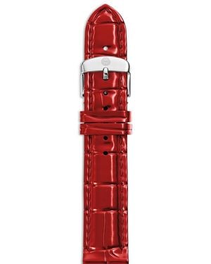 Michele Leather Watch Strap - Red