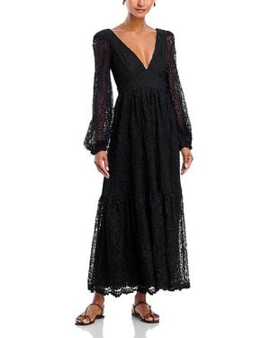 Aqua Lace Maxi Dress - Black