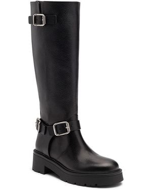 Stuart Weitzman Ren Leather Knee High Boots - Black