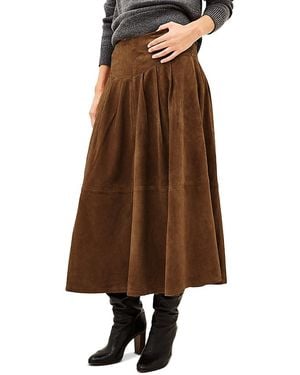 Ba&sh Nolly Suede Midi Skirt - Brown