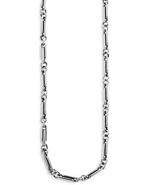 King Baby Studio Sterling Small Paperclip Necklace, 24 - White