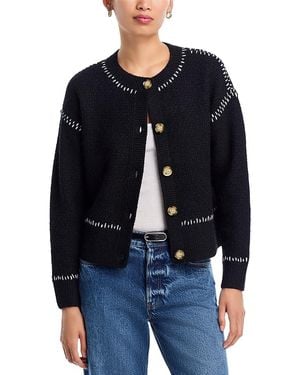 Aqua Crewneck Cardigan Sweater - Blue