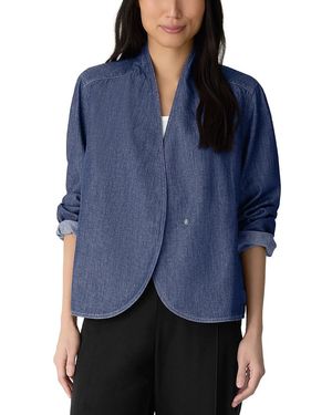 Eileen Fisher Curved Front Jacket - Blue