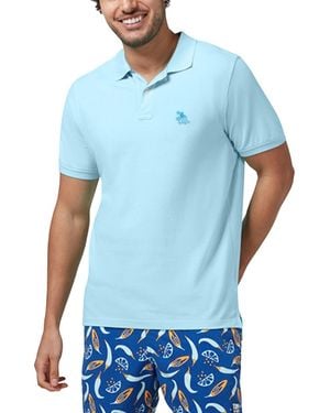Tom & Teddy Pima Cotton Pique Polo Shirt - Blue