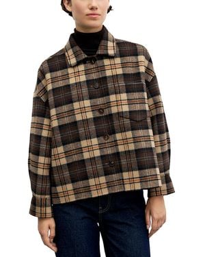 Gerard Darel Josia Printed Button Front Shacket - Black