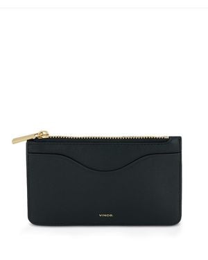 Vince Leather Zip-Top Card Case - Black