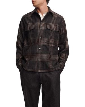 Rag & Bone Austin Plaid Wool Blend Pocket Shirt - Black