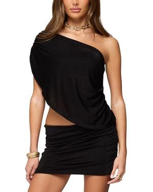 Edikted Fiora One Shoulder Cutout Mini Dress - Black