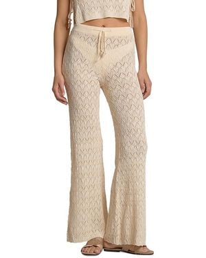 Elan Pointelle Knit Swim Cover-Up Pants - Natural