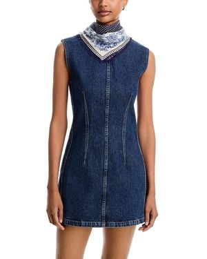 Echo Floral Wool & Silk Bandana - Blue