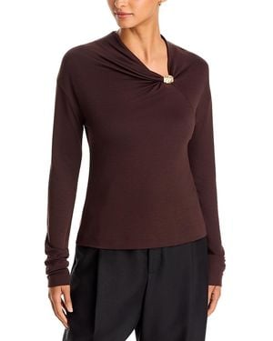 BOSS Edonya Embellished Long Sleeve Top - Purple