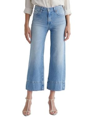 AG Jeans Saige Mid Rise Wide Leg Crop Jeans - Blue