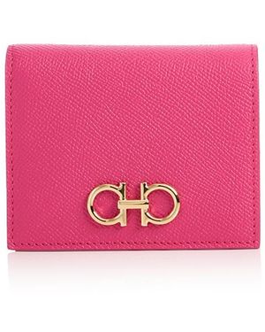 Ferragamo Gancini Compact Leather Bifold Wallet - Pink