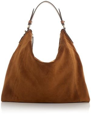 Jimmy Choo Ana Suede Hobo Shoulder Bag - Brown
