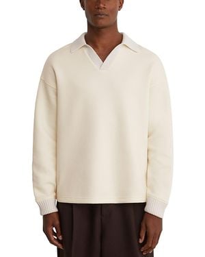 Reiss Beaton Open Collar Sweatshirt - White