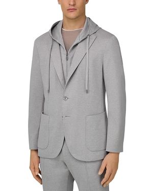 BOGGI Regular Fit Jacket & Removable Drawstring Hoodie - Gray